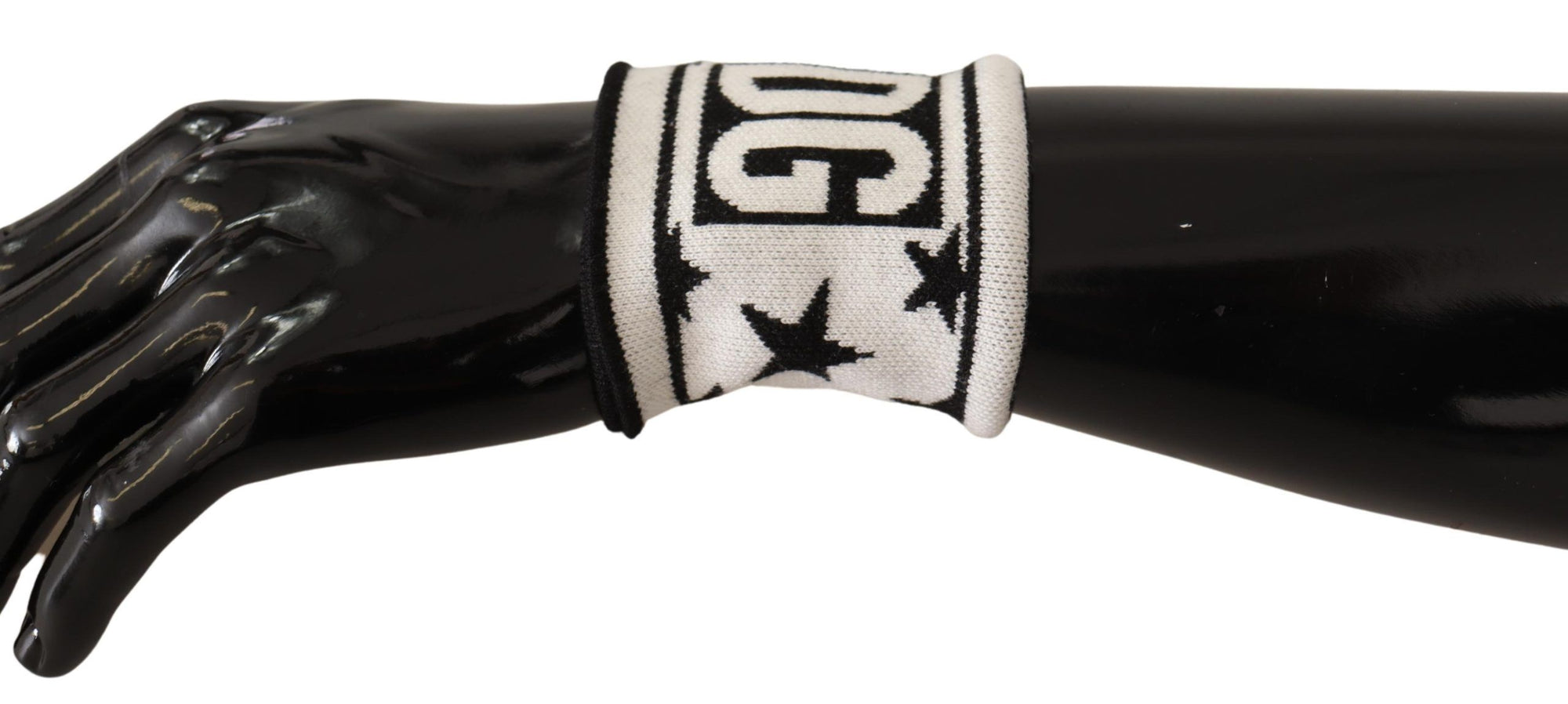 Dolce & Gabbana White Black Wool Logo #DGMILLENNIALS Wristband - Maison Luxe