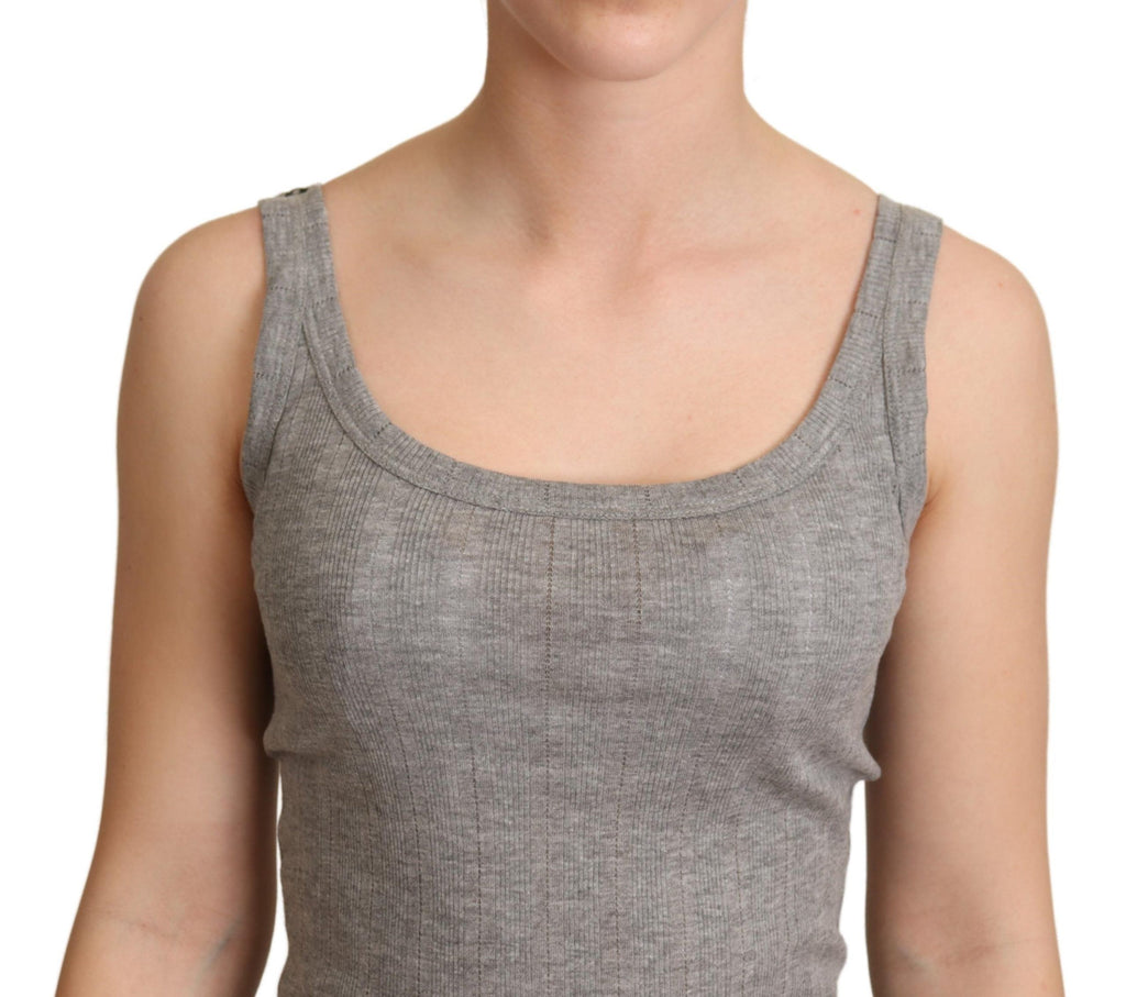 Dolce & Gabbana Gray Cotton Modal Canotta Tank Top T-shirt