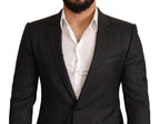 Dolce & Gabbana Gray Check Wool Slim Fit Blazer Jacket