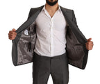 Dolce & Gabbana Gray Metallic MARTINI Slim Fit Set Suit