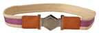 GF Ferre Multicolor Leather Silver Hexagon Logo Buckle Belt - Maison Luxe