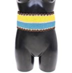 Dolce & Gabbana Yellow Striped Wide Waist Raffia Belt - Maison Luxe