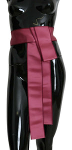 Dolce & Gabbana Pink 100% Silk 3 Button Closure Wide Waist Belt - Maison Luxe