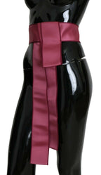 Dolce & Gabbana Pink 100% Silk 3 Button Closure Wide Waist Belt - Maison Luxe