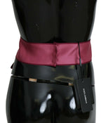 Dolce & Gabbana Pink 100% Silk 3 Button Closure Wide Waist Belt - Maison Luxe