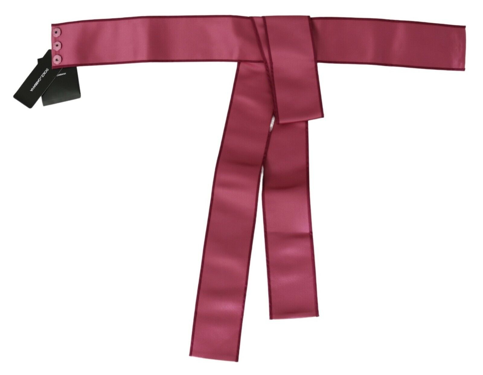 Dolce & Gabbana Pink 100% Silk 3 Button Closure Wide Waist Belt - Maison Luxe