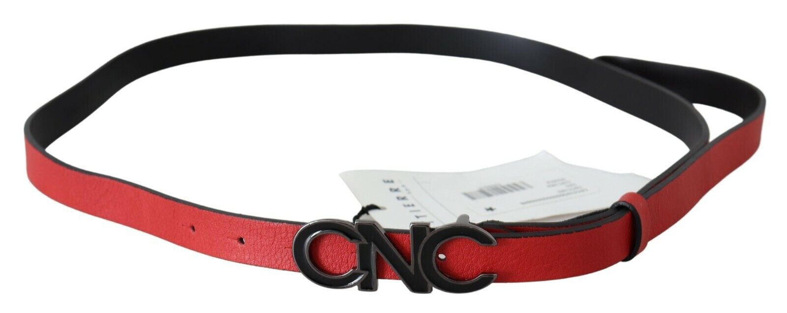 Costume National Red Reversible Leather Logo Belt - Maison Luxe