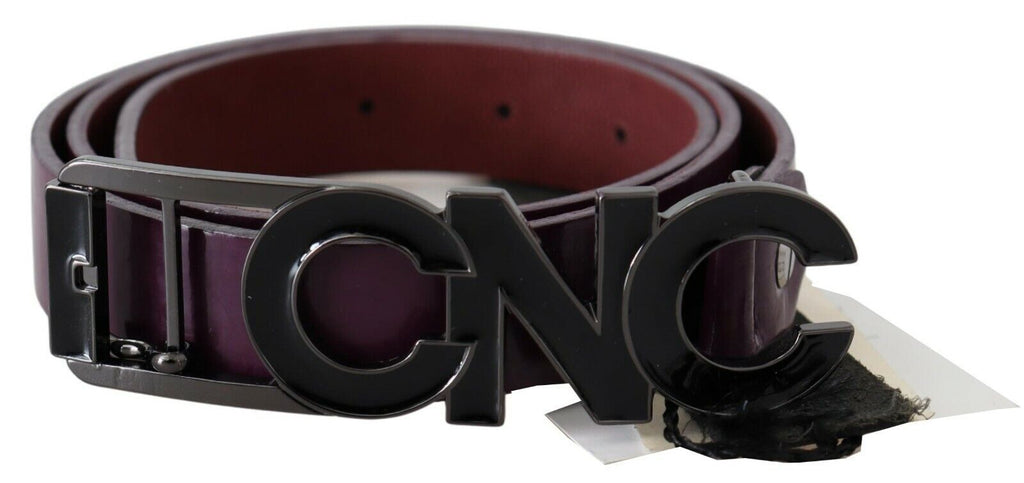 Costume National Brown Leather Large Logo Letter Buckle Belt - Maison Luxe