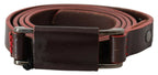 Costume National Brown Leather Double Rustic Silver Buckle Belt - Maison Luxe
