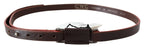 Costume National Brown Leather Double Rustic Silver Buckle Belt - Maison Luxe