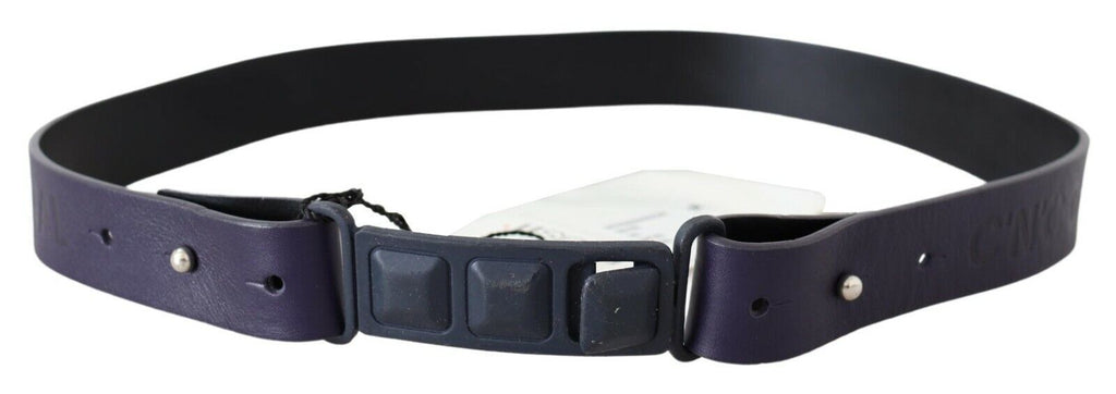Costume National Black Leather Normal Logo Buckle Waist Belt - Maison Luxe