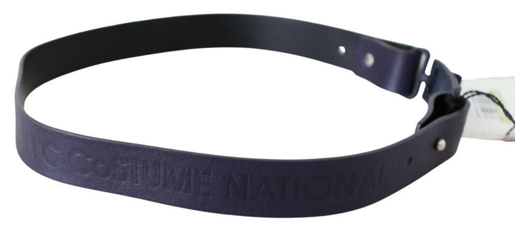 Costume National Black Leather Normal Logo Buckle Waist Belt - Maison Luxe