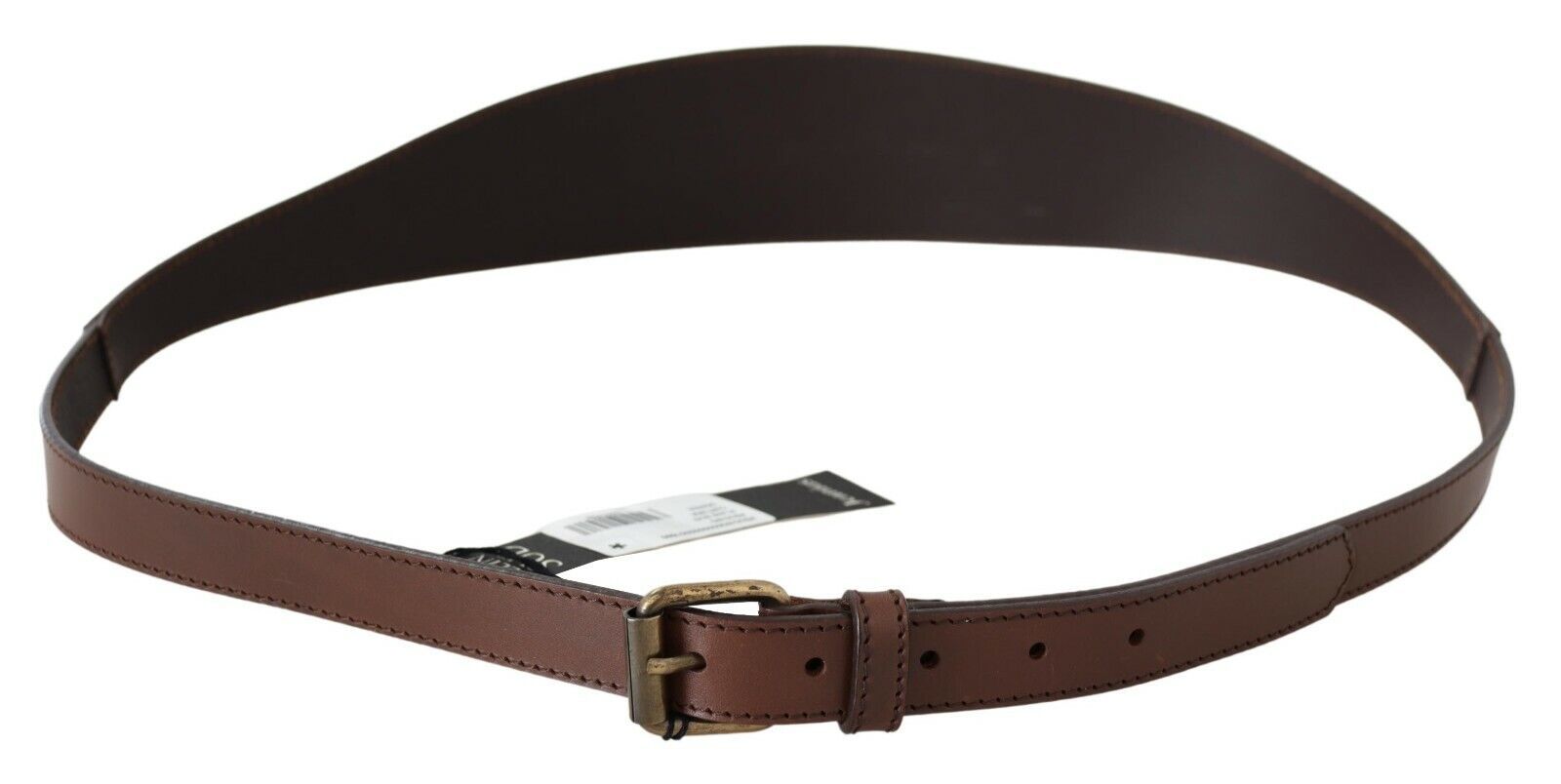 PLEIN SUD Brown Genuine Leather Rustic Metal Buckle Belt - Maison Luxe