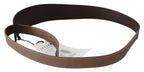 GF Ferre Brown Genuine Leather Logo Wide Waist Belt - Maison Luxe