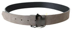 Costume National Brown Leather Square Logo Buckle Belt - Maison Luxe