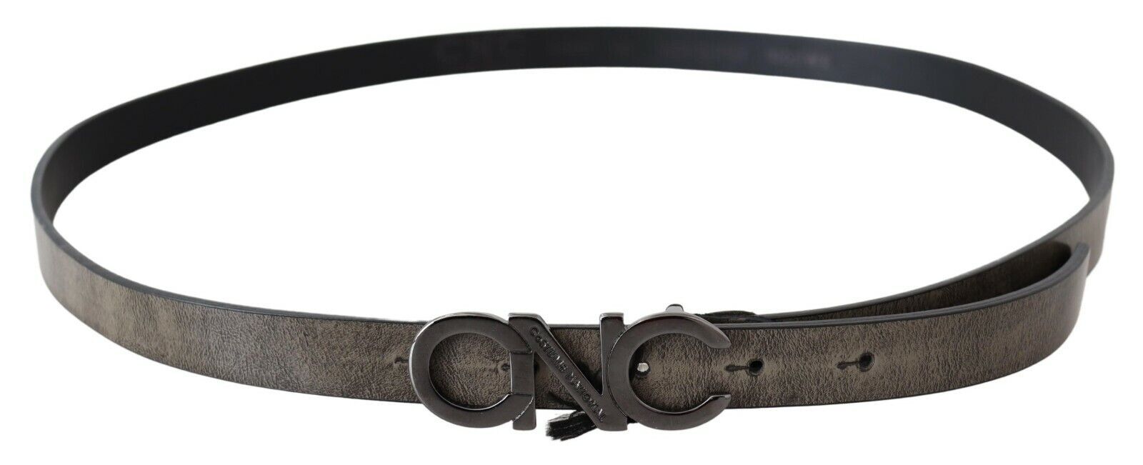 Costume National Dark Brown Leather Letter Logo Buckle Belt - Maison Luxe