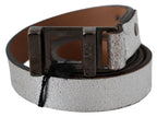 Costume National Brown Metallic Silver Leather Belt - Maison Luxe