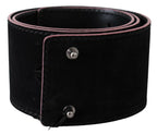 Costume National Black Leather Wide Waist Studded Women Belt - Maison Luxe