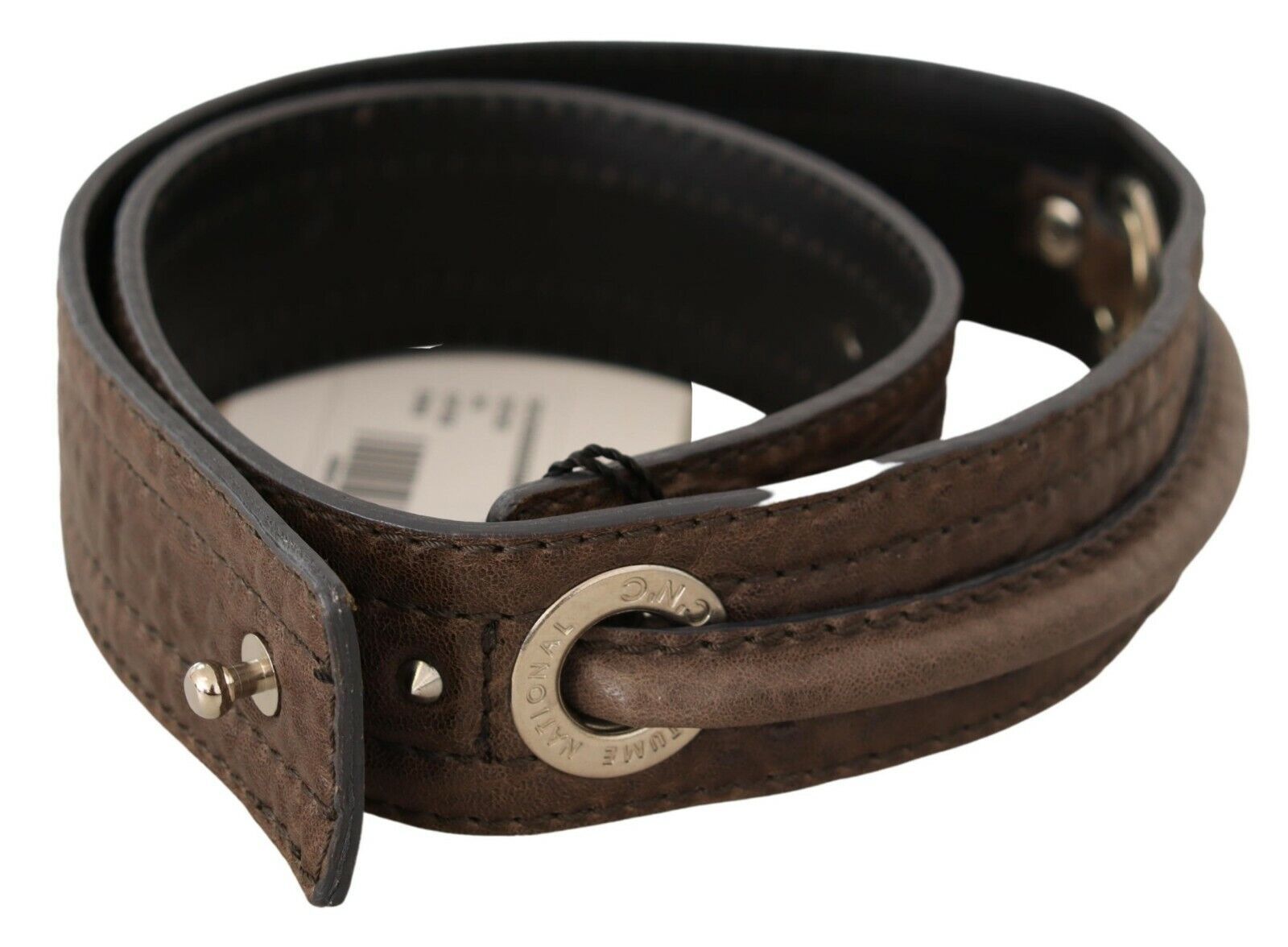 Costume National Brown Leather Silver Fastening Belt - Maison Luxe
