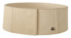 GF Ferre White Waxed Cotton Wide Fashion Belt - Maison Luxe