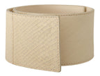 GF Ferre White Waxed Cotton Wide Fashion Belt - Maison Luxe