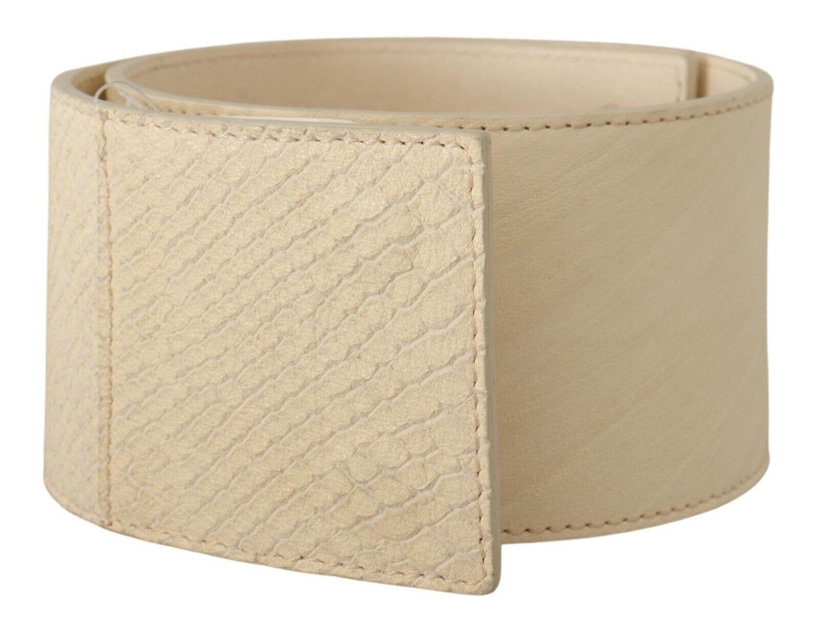 GF Ferre White Waxed Cotton Wide Fashion Belt - Maison Luxe