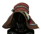 Dolce & Gabbana Brown Knitted Straw Floral Hat - Maison Luxe