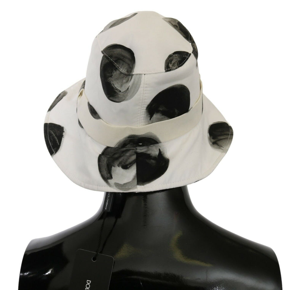 Dolce & Gabbana White Cotton Big Polka Dot Pattern Bucket Hat - Maison Luxe