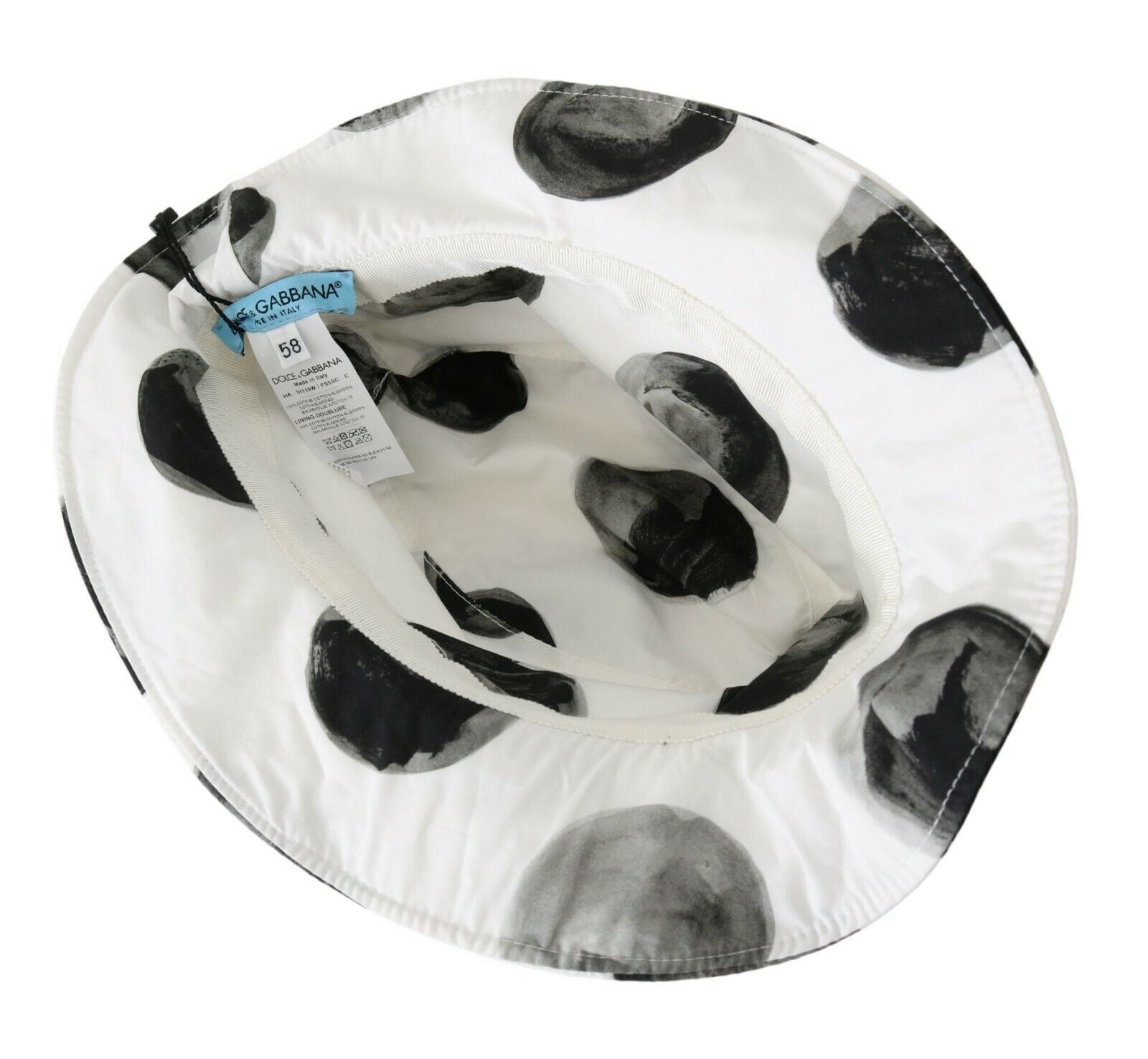 Dolce & Gabbana White Cotton Big Polka Dot Pattern Bucket Hat - Maison Luxe