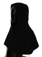 Dolce & Gabbana Black Wool Whole Head Hooded Scarf Hat - Maison Luxe