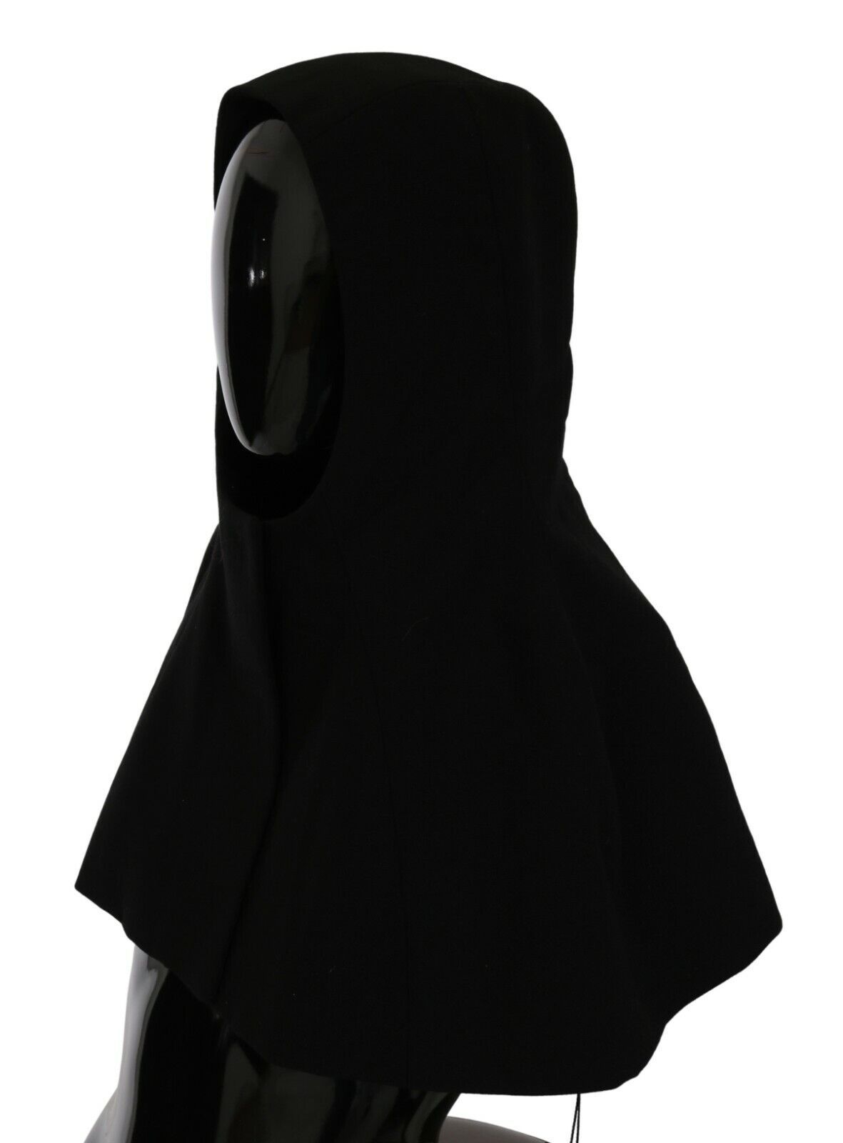 Dolce & Gabbana Black Wool Whole Head Hooded Scarf Hat - Maison Luxe