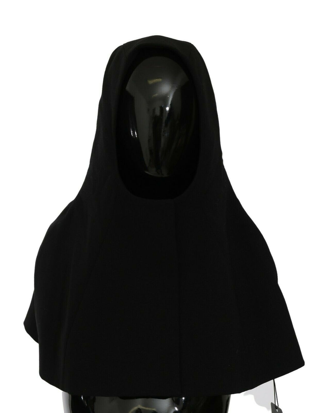 Dolce & Gabbana Black Wool Whole Head Hooded Scarf Hat - Maison Luxe
