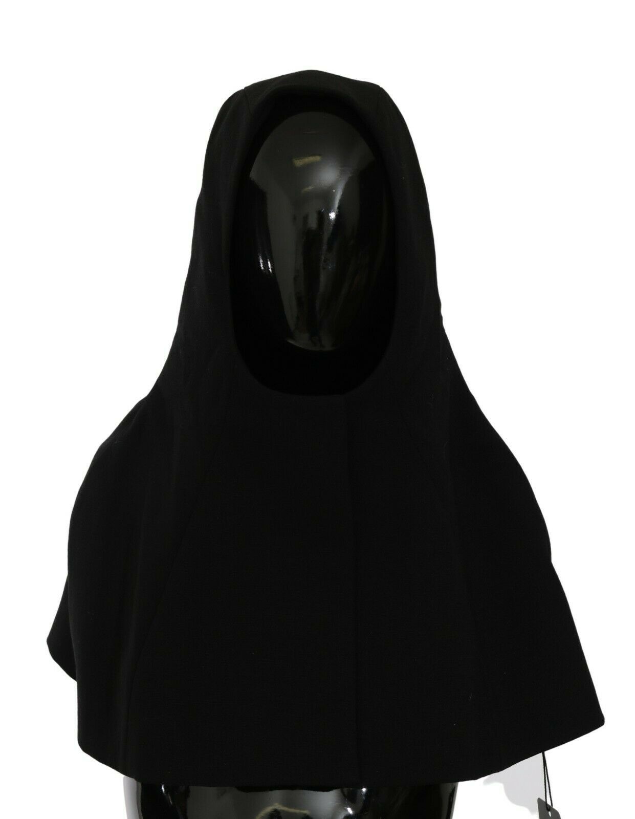 Dolce & Gabbana Black Wool Whole Head Hooded Scarf Hat - Maison Luxe