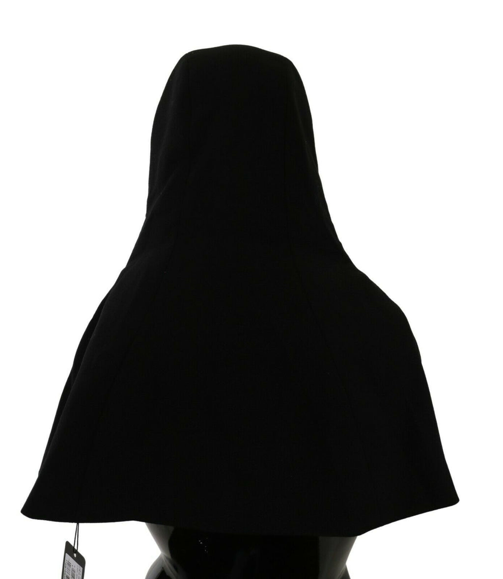 Dolce & Gabbana Black Wool Whole Head Hooded Scarf Hat - Maison Luxe