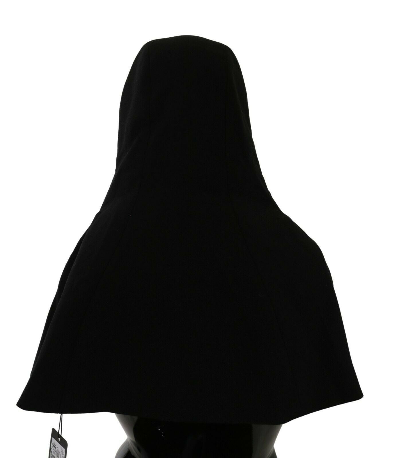 Dolce & Gabbana Black Wool Whole Head Hooded Scarf Hat - Maison Luxe