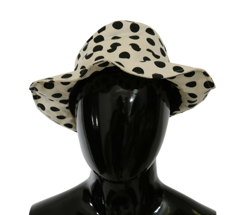 Dolce & Gabbana White 100% Cotton Polka Dot Design Trilby Hat - Maison Luxe