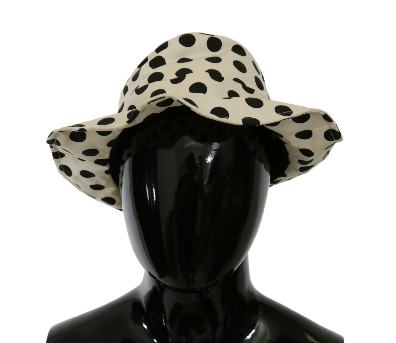 Dolce & Gabbana White 100% Cotton Polka Dot Design Trilby Hat - Maison Luxe