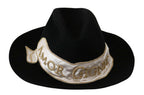 Dolce & Gabbana Black Lapin Amor Gignit Wide Brim Panama Hat - Maison Luxe