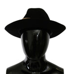 Dolce & Gabbana Black Lapin Amor Gignit Wide Brim Panama Hat - Maison Luxe