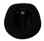 Dolce & Gabbana Black Lapin Amor Gignit Wide Brim Panama Hat - Maison Luxe