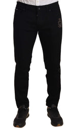 Dolce & Gabbana Black Skinny Fit Denim Side Band Jeans Pant