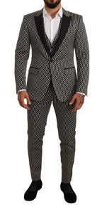 Dolce & Gabbana Black White Check 3 Piece Set MARTINI Suit