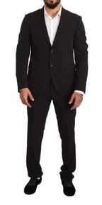 Domenico Tagliente Black Polyester Slim 2 Piece Set TAGLIENTE Suit
