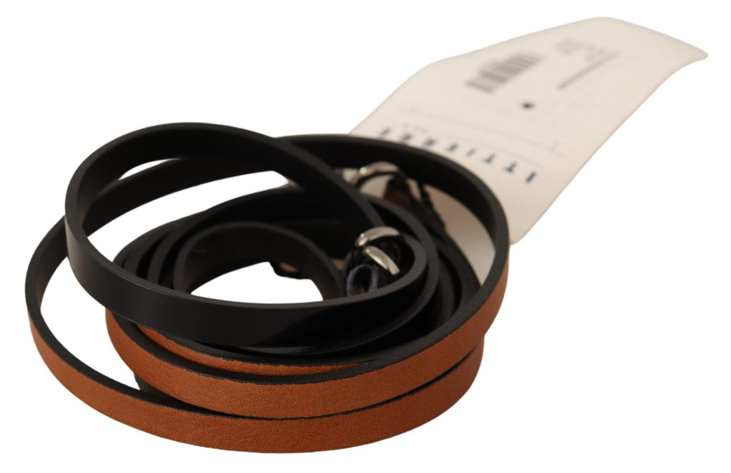 Costume National Brown Leather Silver Tone Buckle Belt - Maison Luxe