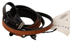 Costume National Brown Leather Silver Tone Buckle Belt - Maison Luxe