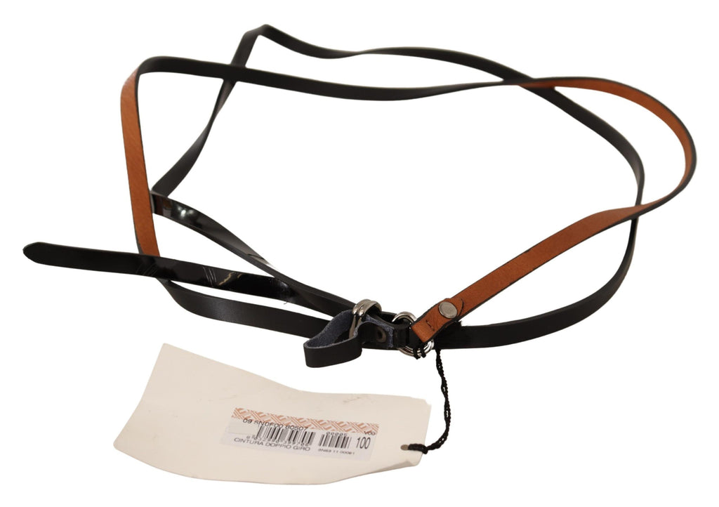 Costume National Brown Leather Silver Tone Buckle Belt - Maison Luxe