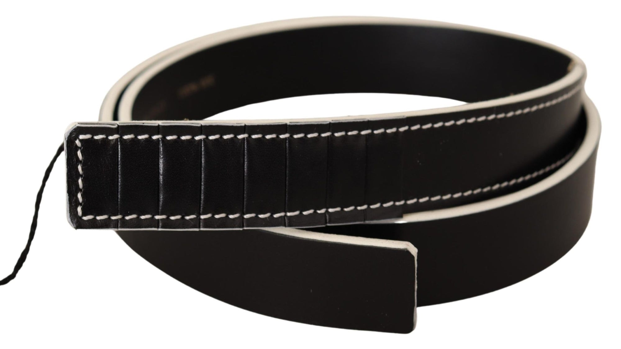 Costume National Black White Leather Fashion Waist  Belt - Maison Luxe