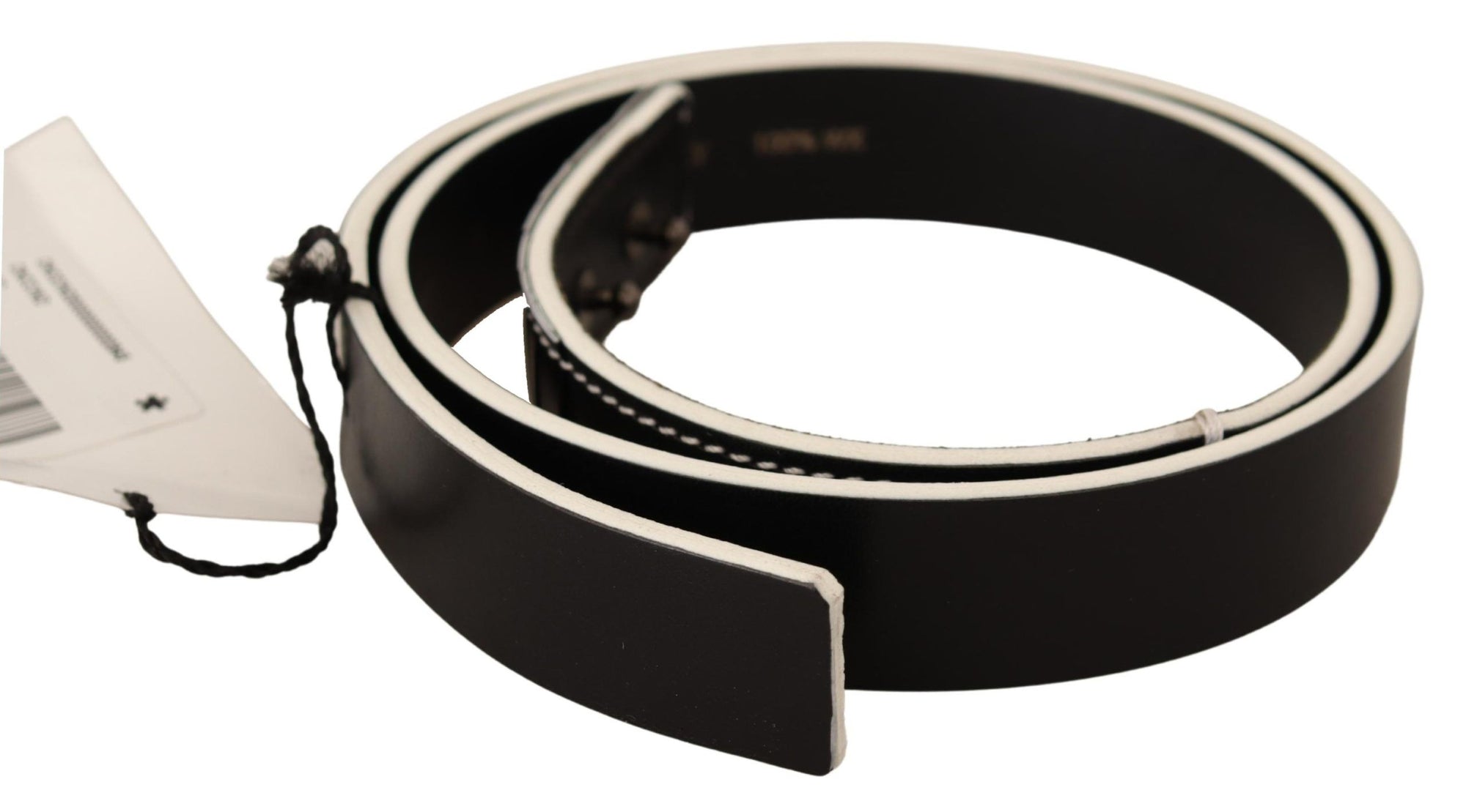 Costume National Black White Leather Fashion Waist  Belt - Maison Luxe