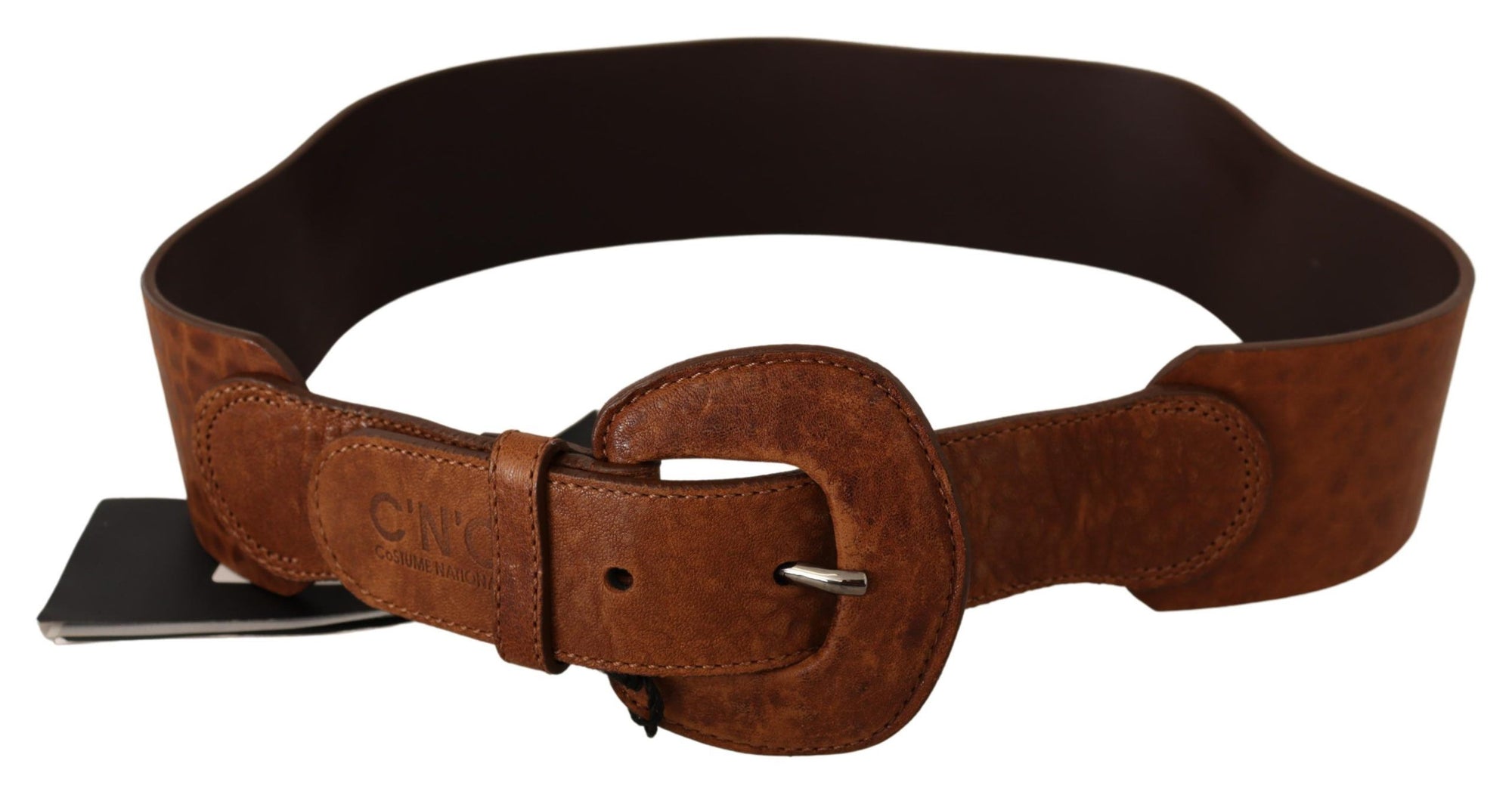 Costume National Brown Leather Fashion Waist Buckle Belt - Maison Luxe