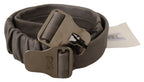 Costume National Gray Leather Silver Buckle Waist Belt - Maison Luxe